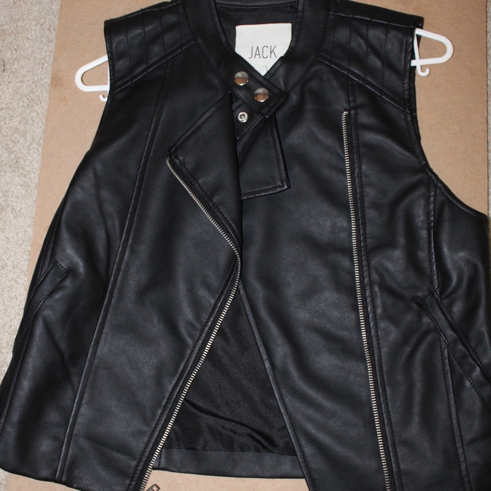 pleather black vest